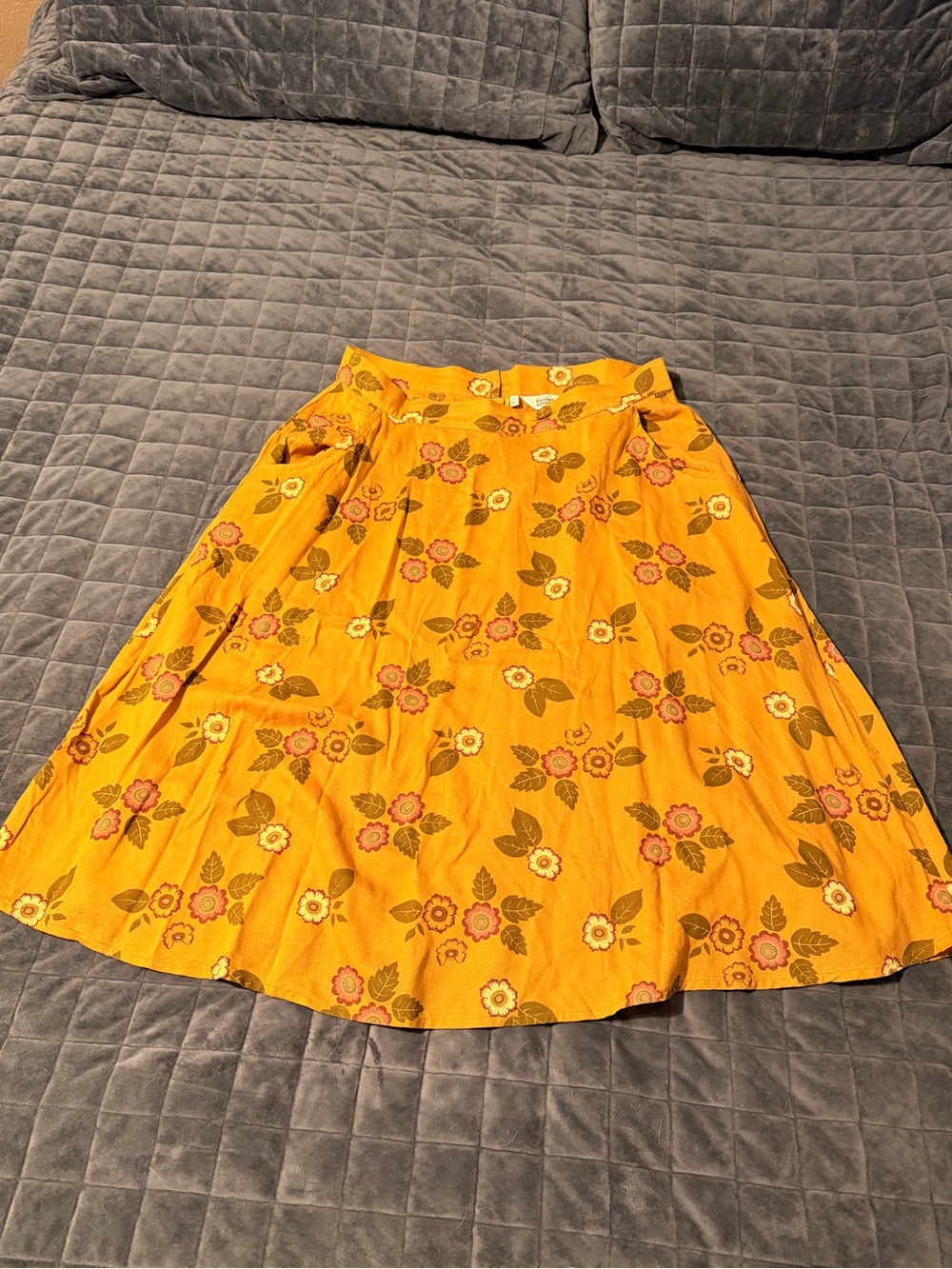 Bridge and Burn Cara skirt Yellow Floral A-Line Skirt